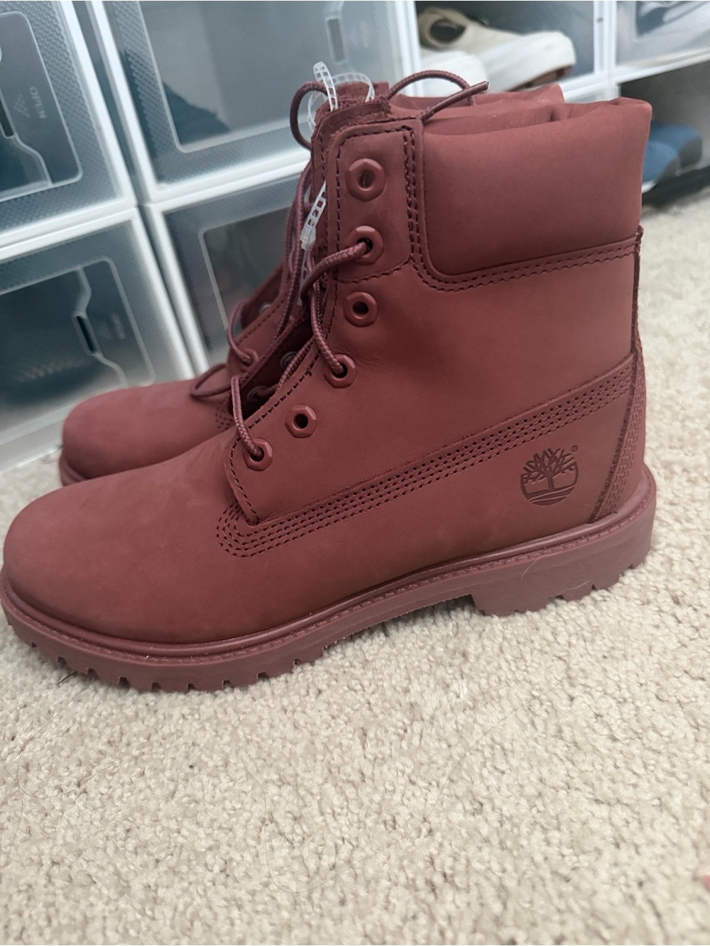 Timberland Womens Burgundy 6-Inch Waterproof Boot